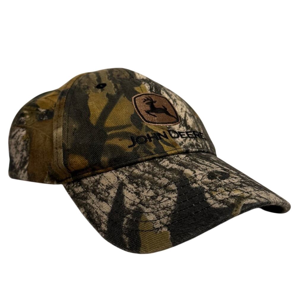 VINTAGE JOHN DEERE 90s camo adjustable SnapBack hat OS